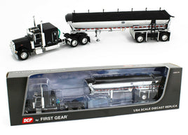 2021 DCP 1:64 BLACK Peterbilt 389 CHROME MAC Spread-Axle Half Round End Dump NIB