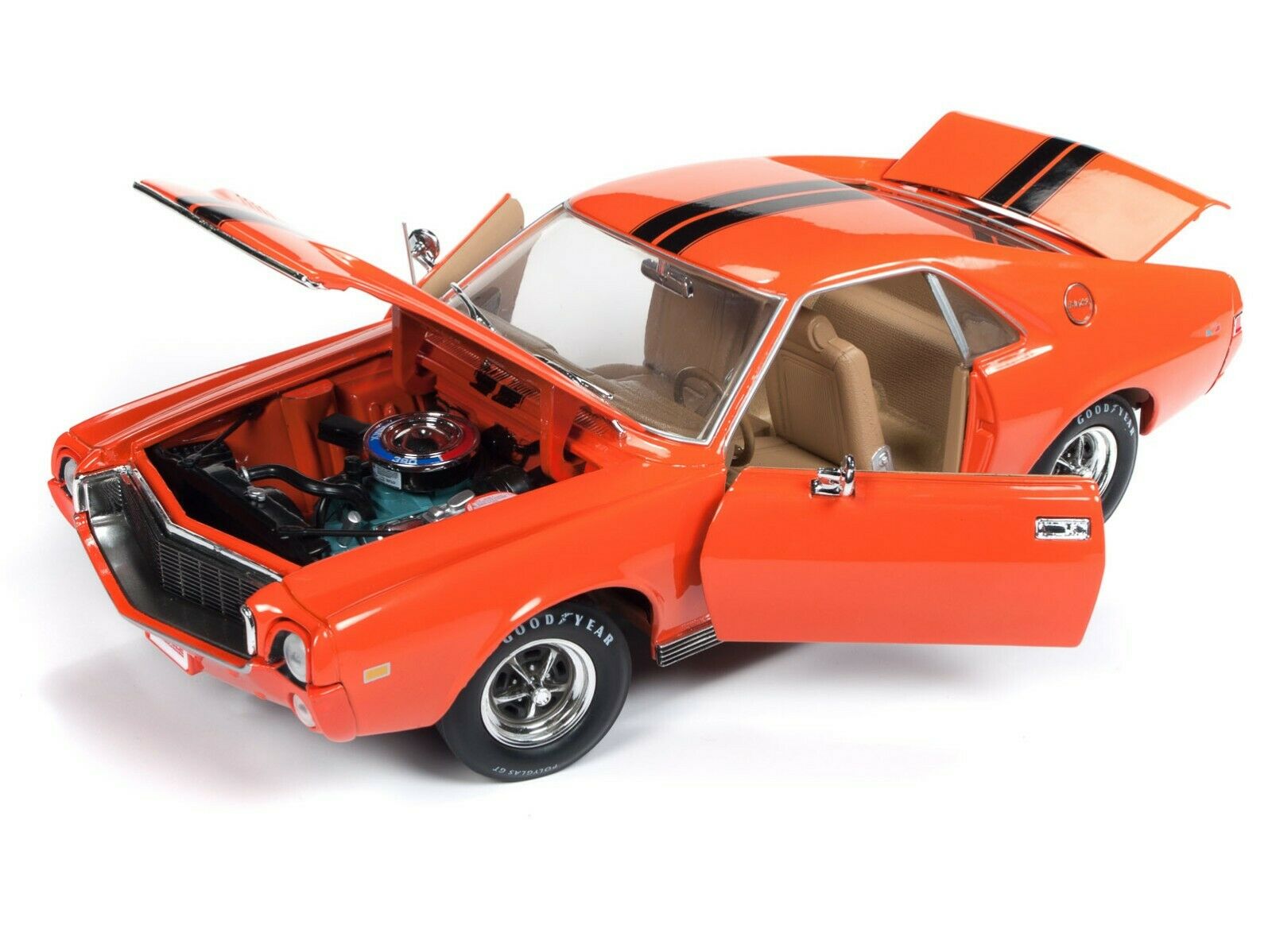 2019 1:18 AUTO WORLD AMERICAN MUSCLE *ORANGE* 1969 AMC AMX NIB