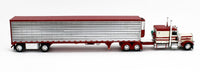 
              DCP 1:64 *CREAM & RED* Peterbilt 389 63" Flattop & 53' CHROME SIDE REEFER NIB!
            