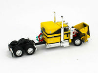 
              2021 DCP 1:64 YELLOW & BLACK Peterbilt 389 CHROME MAC Spread-Axle End Dump NIB
            