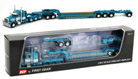 
              2022 DCP 1:64 *AQUA* Peterbilt 389 Tri-Axle w/Magnitude HEAVY HAUL Lowboy NIB
            