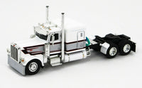 
              2021 DCP 1:64 WHITE Peterbilt 389 SEMI w/MILLER AUTO TRANSPORT CAR HAULER NIB
            