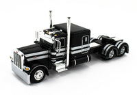 
              2023 DCP 1:64 *BLACK & SILVER* Peterbilt 389 63" Flattop w/WILSON GRAIN TRAILER
            