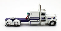 
              2023 DCP 1:64 *WHITE & PURPLE* Peterbilt 389 63" Flattop w/WILSON GRAIN TRAILER
            