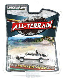 1:64 GreenLight *ALL-TERRAIN 12* White 1991 Chevrolet S-10 BAJA Pickup 4x4 NIP