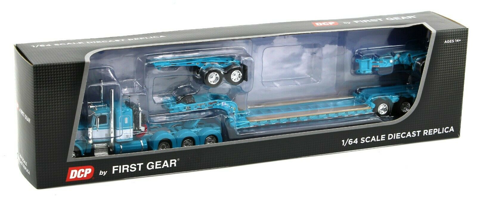 2022 DCP 1:64 *AQUA* Peterbilt 389 Tri-Axle w/Magnitude HEAVY HAUL