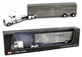 DCP 1:64 WHITE Full Stretch Peterbilt 389 Flattop w/Wilson LIVESTOCK NIB