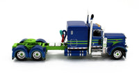 
              2023 DCP 1:64 *BLUE & GREEN* Peterbilt 389 63" Flattop w/WILSON GRAIN TRAILER
            