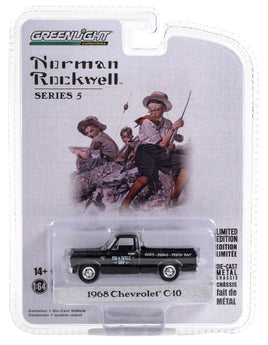 1:64 GreenLight *NORMAN ROCKWELL 5* Black 1968 Chevrolet C-10 Pickup Truck *NIP*