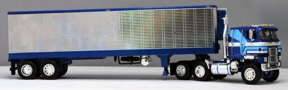 Camión Peterbilt 352 COE 1:64 DCP – Remolque Refrigerado, Surf Blue Y Blanco, NUEVO