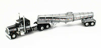 
              DCP 1:64 *BLACK & SILVER* PETERBILT 359 Chrome POLAR DEEP DROP TANK TRAILER NIB
            