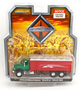 2021 GREENLIGHT 1:64 INTERNATIONAL WORKSTAR *GRAIN TRUCK* Green & Red *NIP*