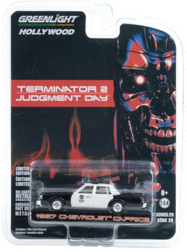 1:64 GreenLight *HOLLYWOOD 29* TERMINATOR 2 1987 Chevy Caprice Police Car *NIP*