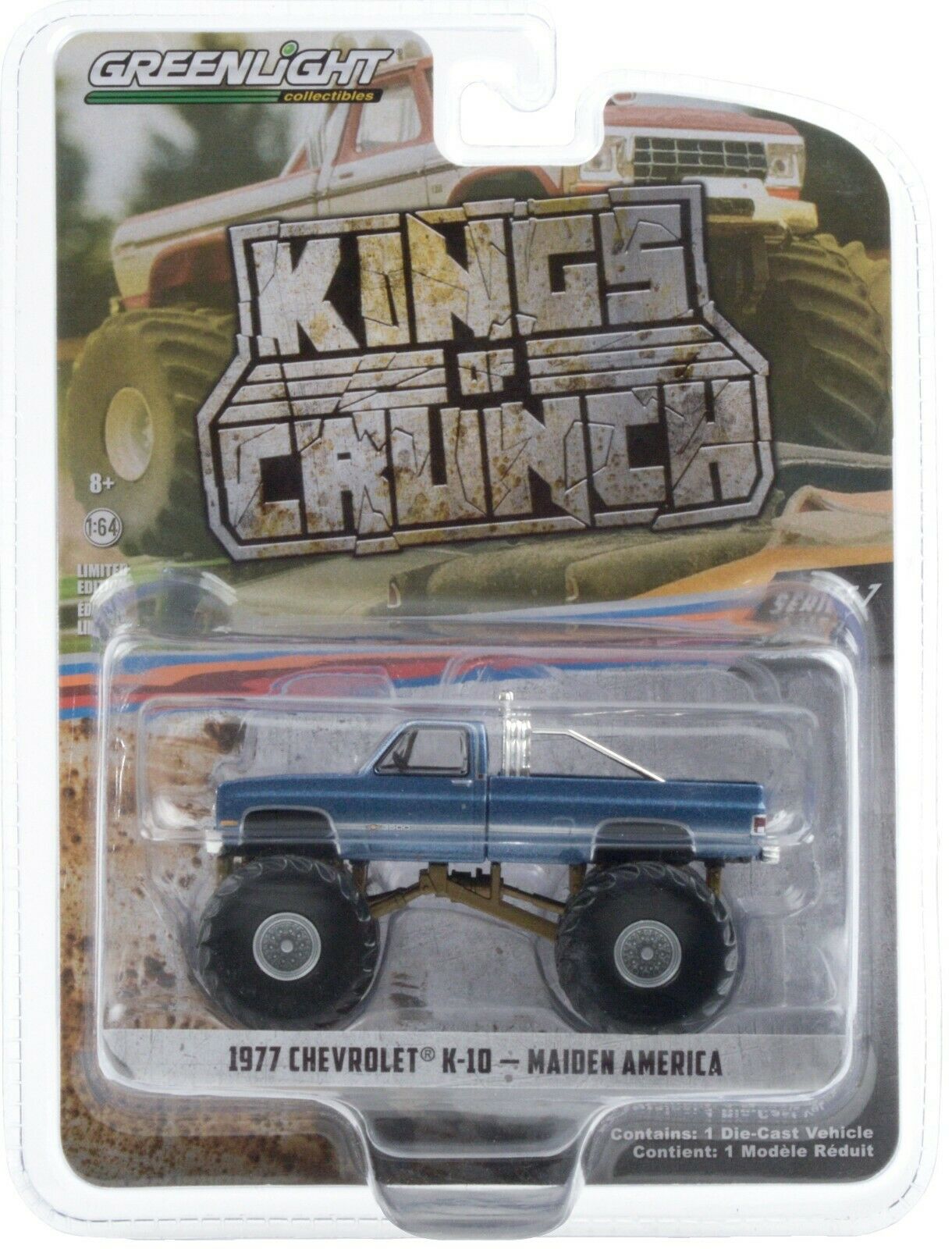 GreenLight 1977 Chevrolet K-10 ミニカー 1:64 GreenLight *KINGS OF CRUNCH 7* MAIDEN AMERICA 1977 Chevy K-10
