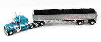 
              DCP 1:64 *BLUE AQUA* Peterbilt 379 63" Flattop WILSON 50' Belt Grain Trailer NIB
            