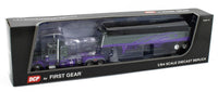 
              2023 DCP 1:64 *GRAY & PURPLE* Peterbilt 359 36" Flattop w/Wilson Grain Trailer
            