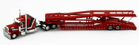 
              2021 DCP 1:64 RED & BLACK Peterbilt 389 SEMI w/MILLER AUTO TRANSPORT CAR HAULER
            