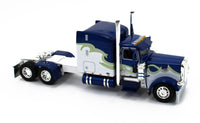 
              DCP 1:64 *BLUE* Peterbilt 389 63" Midroof 53' Spread-Axle Reefer Trailer NIB
            