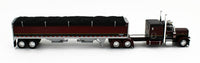 
              2023 DCP 1:64 *DARK RED  BLACK* Peterbilt 389 63" Flattop w/WILSON GRAIN TRAILER
            