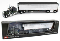 
              DCP 1:64 *GRAY & BLACK* Peterbilt 389 63" Flattop & 53' CHROME SIDE REEFER NIB!
            