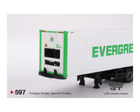 
              1:64 Mini GT 597 = Western Star 49X SEMI w/EVERGREEN 40′ Reefer Container *NIB*
            