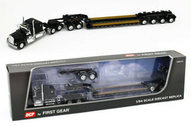 2021 DCP 1:64 *BLACK* Kenworth W900A Fontaine Tri-Axle Magnitude Lowboy & Jeep