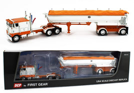 2023 DCP 1:64 *WHITE & ORANGE* Peterbilt 352 110" Sleeper & MAC Dump Trailer NIB