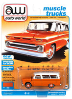 
              2021 AUTO WORLD 1:64 *PREMIUM 1B* Orange & White 1965 Chevy Suburban NIP!
            