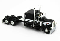 
              2021 DCP 1:64 BLACK WHITE Peterbilt 389 SEMI w/MILLER AUTO TRANSPORT CAR HAULER
            