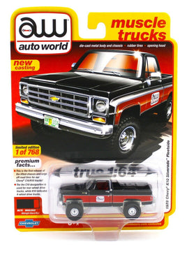 2020 AUTO WORLD *PROMO* 1:64 *PREMIUM 3A* BLACK 1978 Chevy Silverado K-10 NIP