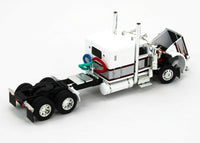 
              2021 DCP 1:64 WHITE Peterbilt 389 SEMI w/MILLER AUTO TRANSPORT CAR HAULER NIB
            