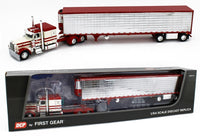 
              DCP 1:64 *CREAM & RED* Peterbilt 389 63" Flattop & 53' CHROME SIDE REEFER NIB!
            