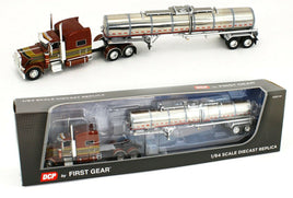 DCP 1:64 *BRONZE* PETERBILT 389 Sleeper & Chrome Brenner Chemical Trailer NIB