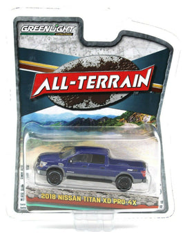 1:64 GreenLight *ALL-TERRAIN 12* Blue 2020 Nissan Titan XD Pro-4x Pickup 4x4 NIP