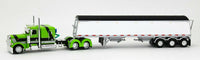 
              DCP 1:64 LIME GREEN Peterbilt 389 Semi WHITE Lode King Distinction Grain Trailer
            