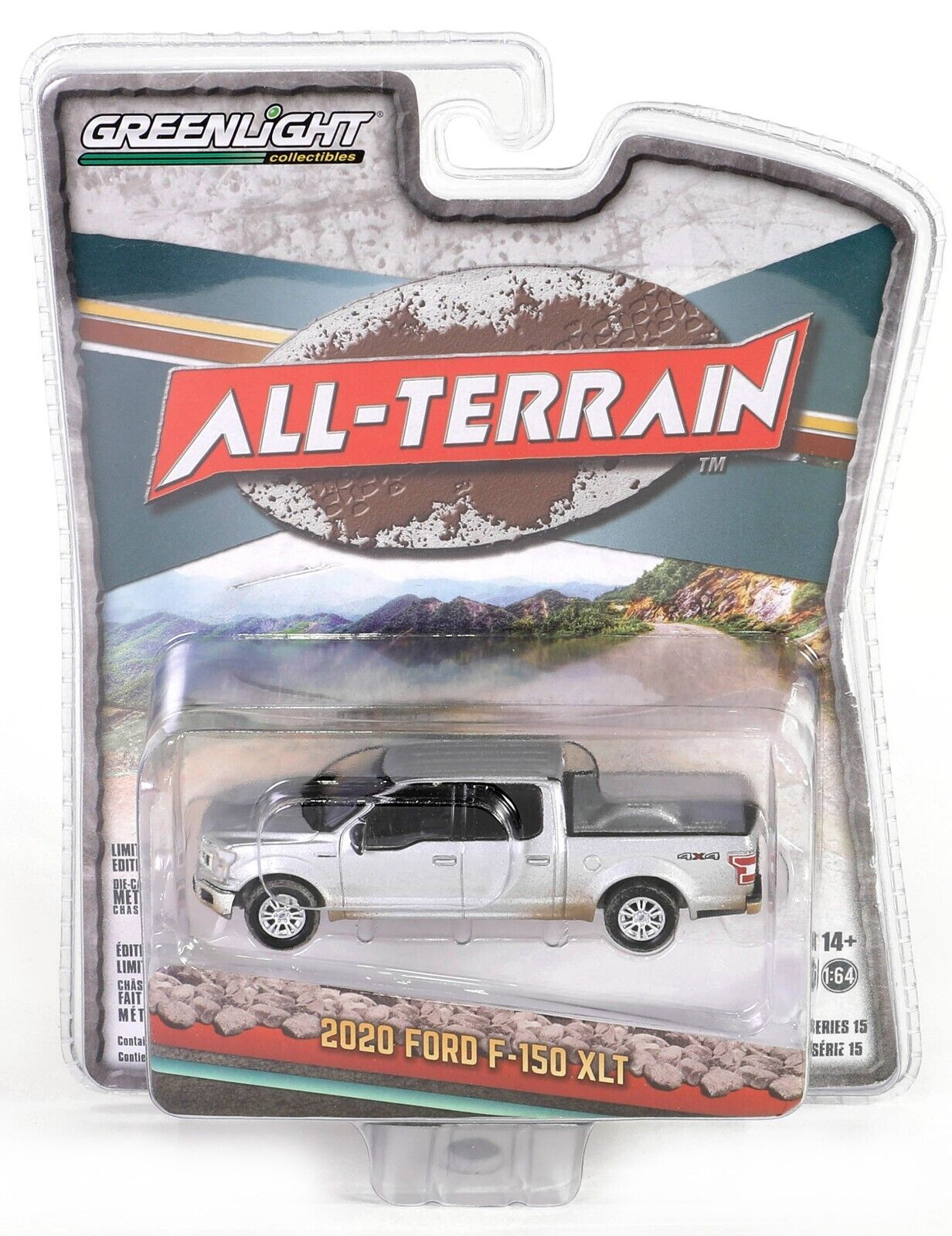 1:64 GreenLight *ALL-TERRAIN 15* Silver 2020 Ford F-150 XLT Pickup