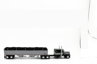 
              2023 DCP 1:64 *BLACK & SILVER* Peterbilt 389 63" Flattop w/WILSON GRAIN TRAILER
            