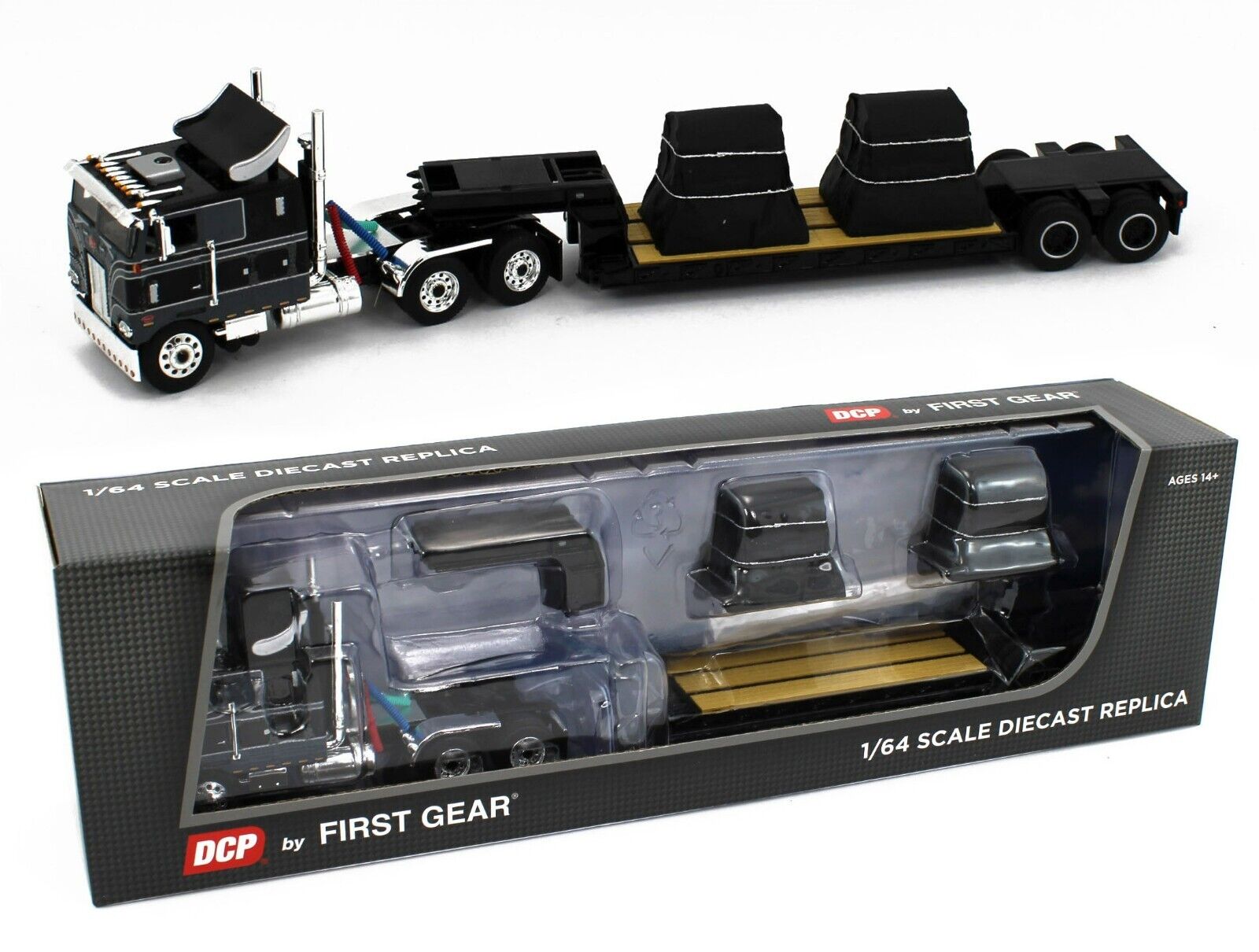 2023 DCP 1:64 *BLACK & GREY* Peterbilt 352 COE 110