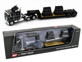 2023 DCP 1:64 *BLACK & GREY* Peterbilt 352 COE 110" w/Rogers Lowboy & Load *NIB*