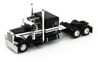 
              2021 DCP 1:64 BLACK WHITE Peterbilt 389 SEMI w/MILLER AUTO TRANSPORT CAR HAULER
            