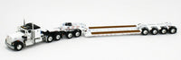 
              2021 DCP 1:64 *WHITE* Kenworth W900A Fontaine Tri-Axle Magnitude Lowboy & Jeep
            