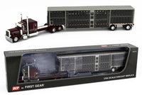 
              DCP 1:64 RED & GREY Full Stretch Peterbilt 389 Flattop w/Wilson LIVESTOCK NIB
            