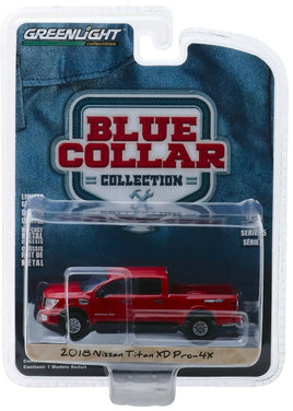 1:64 GreenLight *BLUE COLLAR 5* RED 2018 Nissan Titan XD Pro-4X Pickup *NIP*