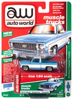 
              2019 AUTO WORLD 1:64 *PREMIUM* SET OF 4 = 1973 Chevy Cheyenne Pickup Truck *NIP*
            