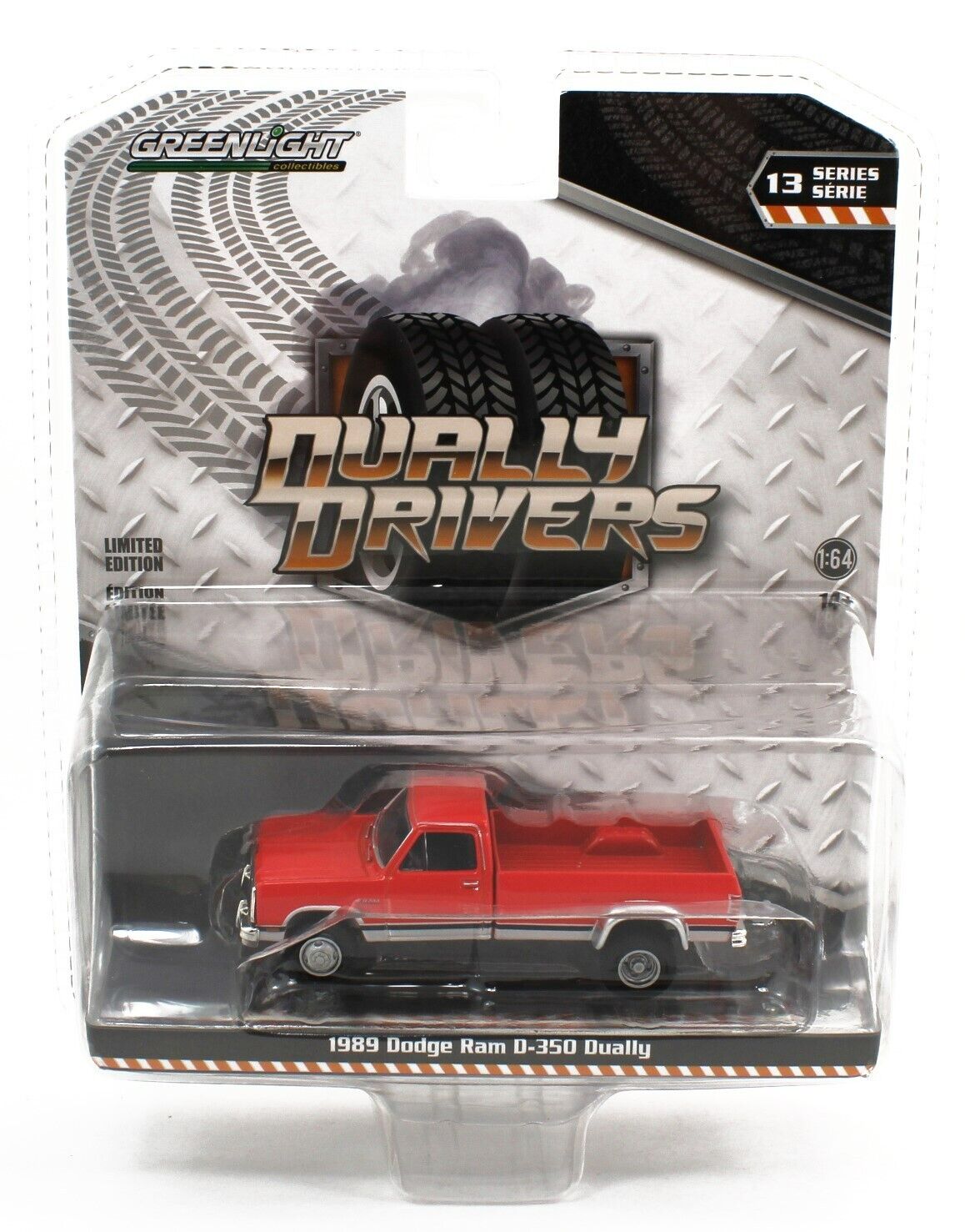 1:64 GreenLight *DUALLY DRIVERS 13* Red & Silver 1989 Dodge
