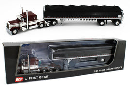 DCP 1:64 *DARK RED* Peterbilt 379 63" Flattop WILSON 50' Belt Grain Trailer NIB