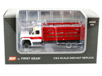 
              NEW 2021 1:64 DCP *WHITE & RED* GMC 6500 Tandem-Axle STAKEBED TRUCK NIB
            