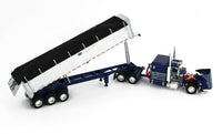 
              2021 DCP 1:64 BLUE Peterbilt 389 CHROME MAC Tri-Axle COAL END DUMP Trailer NIB
            