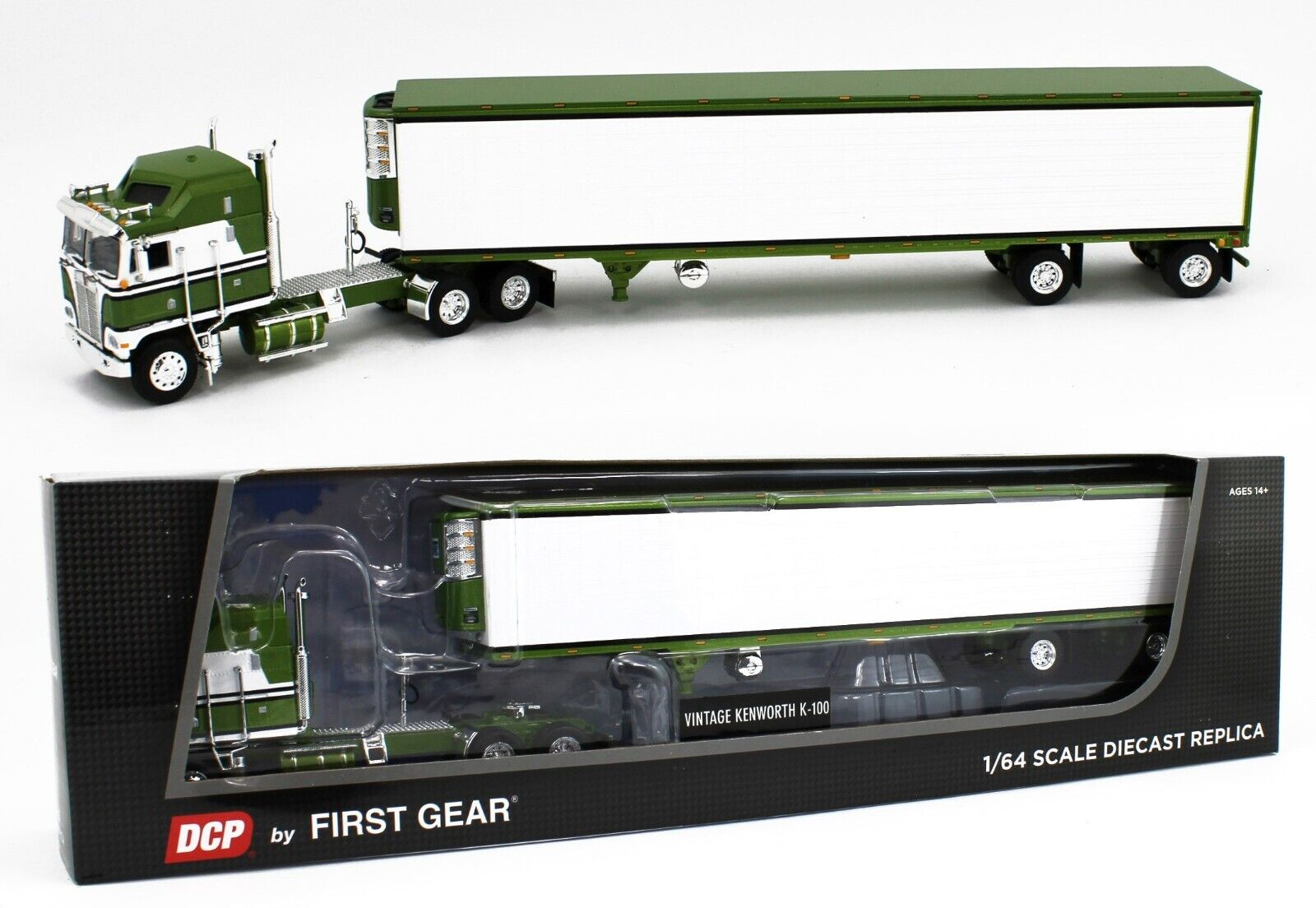 2023 DCP 1:64 *GREEN & WHITE* Kenworth K-100 COE w/53