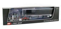 
              1:64 DCP *Gun Metal & Black* KENWORTH W900 & 53' Split Axle Dry Good Trailer NIB
            